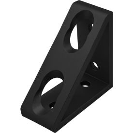 80/20® 15 Series & Ready Tube 4 Hole Tall Gusseted Inside Corner Bracket Black 4336-BLACK