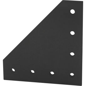 80/20® 15 Series & Ready Tube 7 Hole 90 Degree Angle Squared Joining Plate Black 4352-BLACK