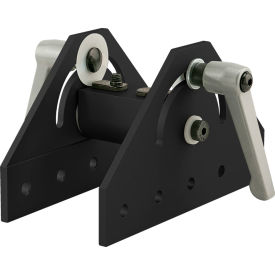 80/20® 15 Series 180 Degree Wide Double Pivot Bracket Assembly with L Handle Black 4455-BLACK