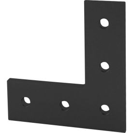 80/20® 15 Series L Flat Plate 5 Hole Black 4481-BLACK