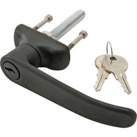 80/20® 25 40 Series L-Handle w/lock Clockwise Powder Coat Black 65-2927