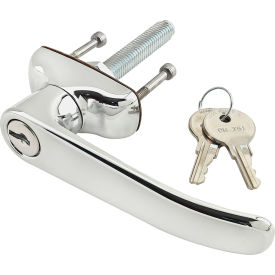 80/20® 25 40 Series Locking L-Handle Clockwise Chrome Finish Bright 65-2937