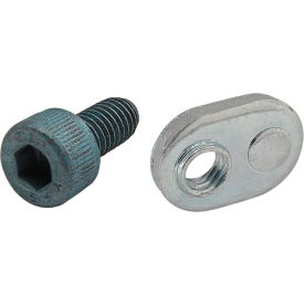 80/20® M5 x 10mm Blue SHCS with Slide-In Economy T-Nut - Offset Thread Bright Zinc 75-3401