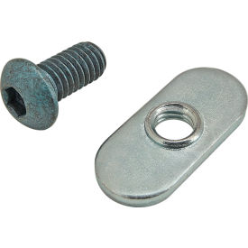 80/20® M6 x 12mm Blue BHSCS with Slide-In Economy T-Nut - Centered Thread Bright Zinc 75-3405