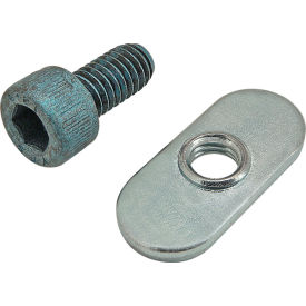 80/20® M6 x 12mm Blue SHCS with Slide-In Economy T-Nut - Centered Thread Bright Zinc 75-3412