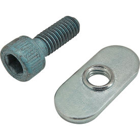 80/20® M6 x 16mm Blue SHCS with Slide-In Economy T-Nut - Centered Thread Bright Zinc 75-3413
