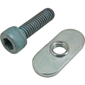 80/20® M6 x 20mm Blue SHCS with Slide-In Economy T-Nut - Centered Thread Bright Zinc 75-3414