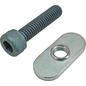 80/20® M6 x 25mm Blue SHCS with Slide-In Economy T-Nut - Centered Thread Bright Zinc 75-3415