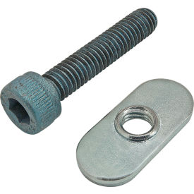 80/20® M6 x 30mm Blue SHCS with Slide-In Economy T-Nut - Centered Thread Bright Zinc 75-3416
