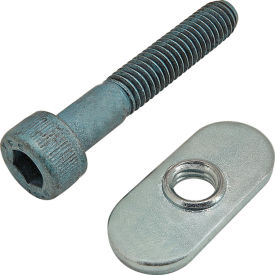80/20® M6 x 35mm Blue SHCS with Slide-In Economy T-Nut - Centered Thread Bright Zinc 75-3417