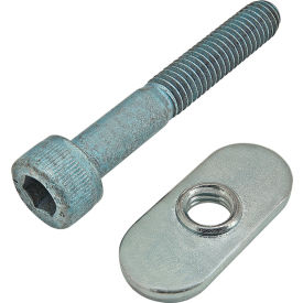 80/20® M6 x 40mm Blue SHCS with Slide-In Economy T-Nut - Centered Thread Bright Zinc 75-3418