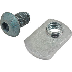 80/20® M8 x 12mm Blue BHSCS with Slide-In Economy T-Nut - Offset Thread Bright Zinc 75-3421