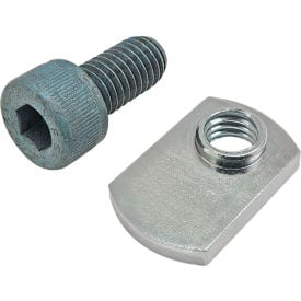 80/20® M8 x 16mm Blue SHCS with Slide-In Economy T-Nut - Offset Thread Bright Zinc 75-3429