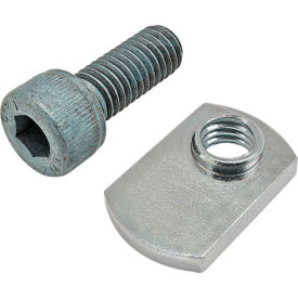 80/20® M8 x 20mm Blue SHCS with Slide-In Economy T-Nut - Offset Thread Bright Zinc 75-3430