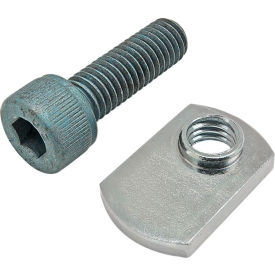 80/20® M8 x 25mm Blue SHCS with Slide-In Economy T-Nut - Offset Thread Bright Zinc 75-3431