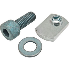 80/20® M8 x 20mm Blue SHCS with Washer & Slide-In Economy T-Nut - Offset Thread Bright Zinc 75-3433