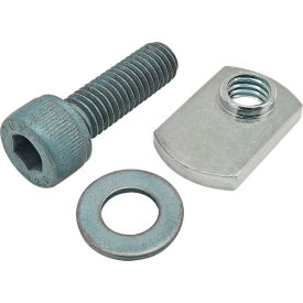 80/20® M8 x 25mm Blue SHCS with Washer & Slide-In Economy T-Nut - Offset Thread Bright Zinc 75-3434