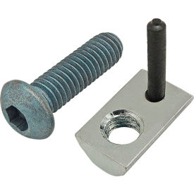 80/20® M6 x 20mm Blue BHSCS & Roll-In T-Nut with Flex Handle Bright Zinc 75-3438