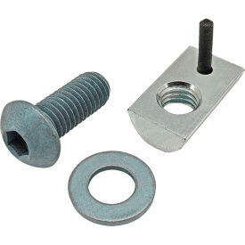 80/20® M8 x 20mm Blue BHSCS Washer & Roll-In T-Nut with Flex Handle Bright Zinc 75-3457