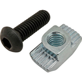 80/20® M6 x 18mm Black BHSCS with Standard Drop-In T-Nut Bright Zinc 75-3482