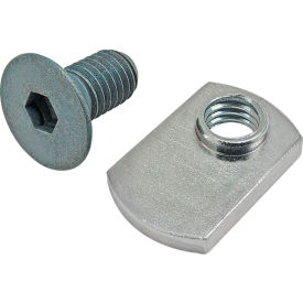 80/20® M8 x 16mm Blue FHSCS with Slide-In Economy T-Nut - Offset Thread Bright Zinc 75-3508