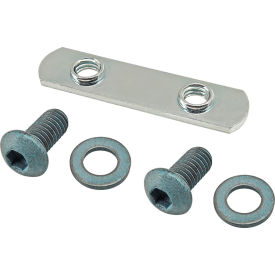 80/20® M6 x 12mm Blue BHSCS with Washer & Double Slide-In Economy T-Nut Bright Zinc 75-3511