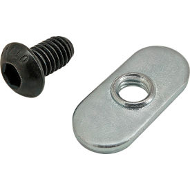 80/20® M6 x 10mm Black BHSCS with Slide-In Economy T-Nut - Centered Thread Bright Zinc 75-3515