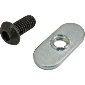 80/20® M6 x 12mm Black BHSCS with Slide-In Economy T-Nut - Centered Thread Bright Zinc 75-3516