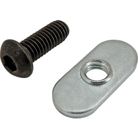 80/20® M6 x 16mm Black BHSCS with Slide-In Economy T-Nut - Centered Thread Bright Zinc 75-3517