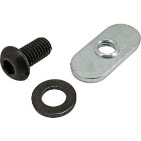 80/20® M6 x 12mm Black BHSCS with Washer & Slide-In Economy T-Nut - Centered Thread Zinc 75-3518