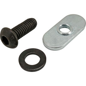 80/20® M6 x 16mm Black BHSCS with Washer & Slide-In Economy T-Nut - Centered Thread Zinc 75-3519
