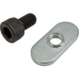 80/20® M6 x 10mm Black SHCS with Slide-In Economy T-Nut - Centered Thread Bright Zinc 75-3520