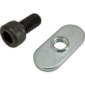 80/20® M6 x 12mm Black SHCS with Slide-In Economy T-Nut - Centered Thread Bright Zinc 75-3521