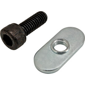 80/20® M6 x 16mm Black SHCS with Slide-In Economy T-Nut - Centered Thread Bright Zinc 75-3522