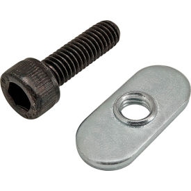 80/20® M6 x 20mm Black SHCS with Slide-In Economy T-Nut - Centered Thread Bright Zinc 75-3523