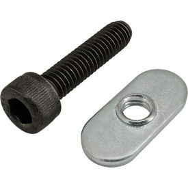 80/20® M6 x 25mm Black SHCS with Slide-In Economy T-Nut - Centered Thread Bright Zinc 75-3524