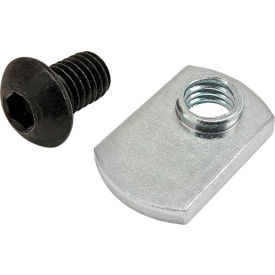 80/20® M8 x 12mm Black BHSCS with Slide-In Economy T-Nut - Offset Thread Bright Zinc 75-3525