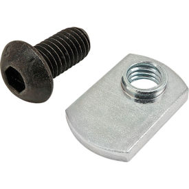 80/20® M8 x 16mm Black BHSCS with Slide-In Economy T-Nut - Offset Thread Bright Zinc 75-3526