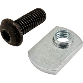 80/20® M8 x 20mm Black BHSCS with Slide-In Economy T-Nut - Offset Thread Bright Zinc 75-3527