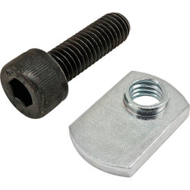 80/20® M8 x 25mm Black SHCS with Slide-In Economy T-Nut - Offset Thread Bright Zinc 75-3533