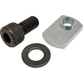 80/20® M8 x 16mm Black SHCS with Washer & Slide-In Economy T-Nut - Offset Thread Bright Zinc 75-3534