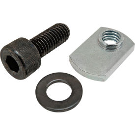 80/20® M8 x 20mm Black SHCS with Washer & Slide-In Economy T-Nut - Offset Thread Bright Zinc 75-3535