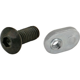 80/20® M4 x 10mm Black BHSCS with Slide-In Economy T-Nut - Offset Thread Bright Zinc 75-3537