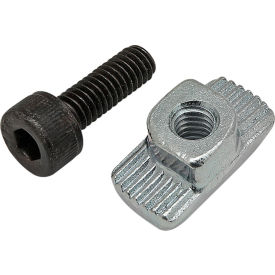 80/20® M4 x 12mm Black SHCS with 15 & 40 Series M4 Standard Drop-In T-Nut Bright Zinc 75-3560