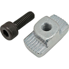 80/20® M4 x 12mm Black SHCS with 45 Series M4 Standard Drop-In T-Nut Bright Zinc 75-3563