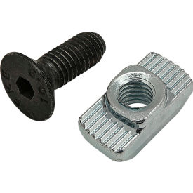 80/20® M5 x 14mm Black FHSCS with Standard Drop-In T-Nut Bright Zinc 75-3574