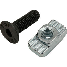 80/20® M5 x 16mm Black FHSCS with Standard Drop-In T-Nut Bright Zinc 75-3575