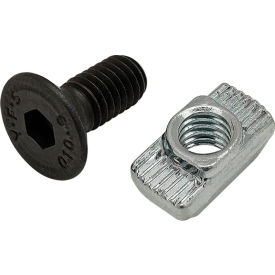 80/20® M6 x 14mm Black FHSCS with Standard Drop-In T-Nut Bright Zinc 75-3585