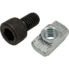 80/20® M6 x 10mm Black SHCS with Standard Drop-In T-Nut Bright Zinc 75-3590