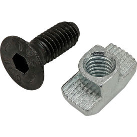 80/20® M6 x 16mm Black FHSCS with Standard Drop-In T-Nut Bright Zinc 75-3591